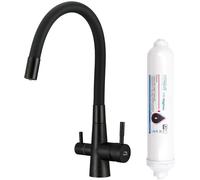 Laveo Riveco rubinetto da cucina con filtro verticale nero BRIBB68D