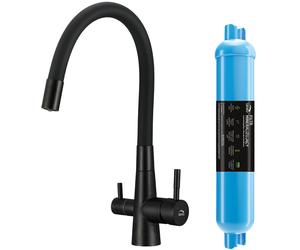 Laveo Riveco rubinetto da cucina con filtro verticale nero BRICB68D