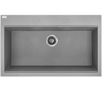 Laveo Tau lavello in granito 80x50 cm grigio/grafite/inox SBT5108