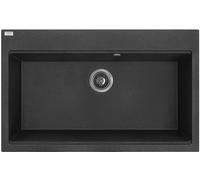 Laveo Tau lavello in granito 80x50 cm nero SBT7108