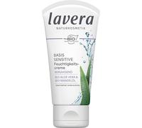 lavera Base Sensitiv Crema idratante lenitiva - Cosmetico naturale - Vegano - Aloe Vera & Olio di mandorle bio - Idratante - Crema giorno - senza profumo - Certificazione PETA - 1 x 50 ml