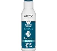 lavera Basis Sensitive Body Milk Rich - Aloe vera e burro di karitè - Cura idratante intensiva 24 ore - Certificato PETA - biodegradabile - vegano - cosmetici naturali - 8,45 fl.oz.