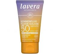 lavera Lozione solare Sensitiv SPF 50 - Crema solare per viso e décolleté - senza filtri UV chimici - per pelli sensibili - vegano - Cosmetici naturali - 40 ml
