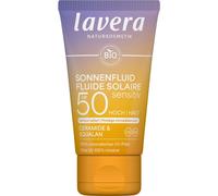 lavera Lozione solare Sensitiv SPF 50 - Crema solare per viso e décolleté - senza filtri UV chimici - per pelli sensibili - vegano - Cosmetici naturali - 40 ml
