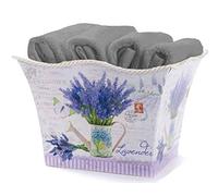 Lavette Bagno 30x30, Asciugamani Piccoli Viso e Bidet Lavette Set 4 Pezzi in Barattolo Saint Tropez - Grigio Scuro
