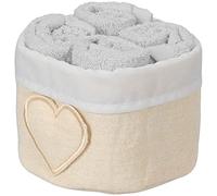 Lavette Bagno con Cestino in Tessuto Set 4 pz. Susanna Lavette Bagno 30x30, Asciugamani Piccoli Viso e Bidet - Grigio Scuro