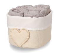 Lavette Bagno con Cestino in Tessuto Set 4 pz. Susanna Lavette Bagno 30x30, Asciugamani Piccoli Viso e Bidet - Tortora