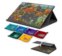 LAVIEVERT 1000 pezzi puzzle portatili con 6 vassoi colorati, tavola inclinabile 2 in 1 con supporto e copertura, tavolo leggero in feltro con regolazioni angolari