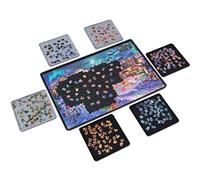 LAVIEVERT Tavola per puzzle con 6 vassoi di ordinamento, tappetino in feltro leggero e portatile per adulti, supporto salvaspazio per puzzle con superficie antiscivolo, fino a 1000 pezzi, nero