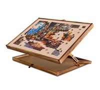 Lavievert Tavola puzzle in legno reversibile e regolabile in altezza 2 in 1, plateau/cavalletto per adulti, grande tavolo puzzle portatile inclinabile con superficie antiscivolo per 1000 pezzi e 1500
