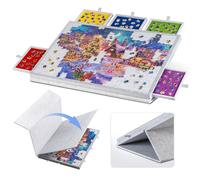 Lavievert Tavola puzzle inclinabile con supporto e copertura progettati 2 in 1, super leggero, in feltro, con 6 cassetti, tavolo puzzle portatile per giochi fino a 1000 pezzi, grigio chiaro