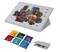 Lavievert Tavola puzzle inclinabile da 1500 pezzi con supporto e copertura 2 in 1, tavole per puzzle in feltro con 6 vassoi colorati per ordinamento, tavolo per puzzle portatile leggero con superficie