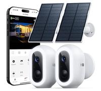 LaView Telecamera solare 2K per esterni, wireless, con visione notturna a colori, telecamera di sicurezza esterna alimentata a batteria per la sicurezza domestica, rilevamento umano PIR, conversazione