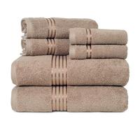 Lavish Home 6 Pezzi Set di Asciugamani 100% Cotone Egiziano Taupe