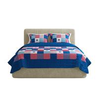 Lavish Home Piece Quilt King Caroline-Set Copripiumino, 3 Pezzi, per Letto Size, Cotone Poliestere, Multicolore