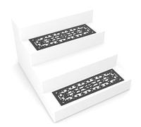 Lavish Home Pure Garden 82-YJ440B - Set di 2 gradini antiscivolo per gradini in legno, resistenti, con impugnatura per controllo della trazione, tappetini in gomma per esterni