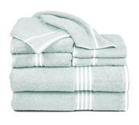 Lavish Home Rio - Set di Asciugamani in 100% Cotone, 8 Pezzi, Colore: Schiuma di Mare