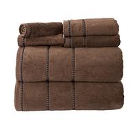 Lavish Home - Set di Asciugamani in Cotone di Lusso, ad Asciugatura Rapida, Senza Torsione e Morbidi, 6 Pezzi, con 2 Teli da Bagno, 2 Asciugamani e 2 Lavette, 30,5 x 30,5 cm, Colore: Cioccolato