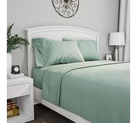 Lavish Home, Set di Lenzuola per Letto Queen Size in Microfibra Spazzolata, 4 Pezzi, 2 federe, Lenzuolo sopra e Lenzuolo con Angoli, Resistenti alle Pieghe, Colore: Salvia