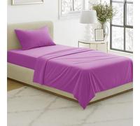 Lavish Home, Set di Lenzuola per Letto Singolo in Microfibra Spazzolata, 3 Pezzi, Lenzuolo con Angoli, Lenzuolo sopra e Federa, Resistenti alle Pieghe e alle Macchie, Colore: Viola