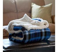 Lavish Home Throw Blanket - Fleece/Sherpa Blue