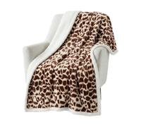 Lavish Home Throw Blanket - Fleece/Sherpa Giraffe