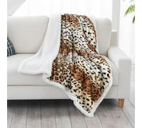 Lavish Home Throw Blanket - Fleece/Sherpa Tiger