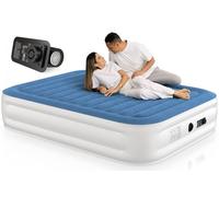 Lavisx Materasso ad aria Queen alto 45,7 cm, materasso ad aria king size, con pompa integrata, 1 pulsante per iniziare a gonfiare, sgonfiare 3 minuti velocemente, materasso ad aria autogonfiabile