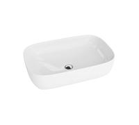 Lavita Alava - Lavello sopra piano | Lavabo rettangolare | Lavello senza troppopieno e foro per rubinetto | In porcellana di alta qualità | 60x38,5x14,5 cm | Bianco lucido