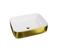 LaVita Galera lavabo 50.5x40 cm da appoggio bianco-oro 5900378322597