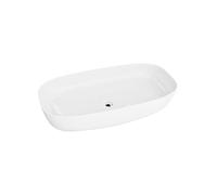 lavita - Lavabo da appoggio, rettangolare, senza troppopieno e foro per rubinetto, in porcellana di alta qualità, 69,5 x 36 x 15,5 cm, colore: Bianco