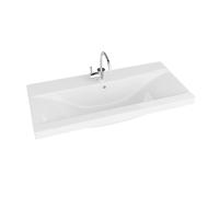 LAVITA Lavabo per mobili California 800 con troppopieno e foro per rubinetto, in porcellana di alta qualità, 81 x 39 x 17 cm, bianco lucido