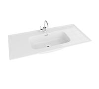 LAVITA Minnesota 1000 - Lavabo per mobili con troppopieno e foro per rubinetto, in porcellana di alta qualità, 101 x 46,5 x 17 cm, colore: Bianco lucido