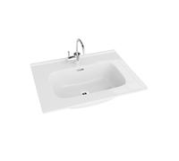 LAVITA Minnesota 600 - Lavabo per mobili con troppopieno e foro per rubinetto, in porcellana di alta qualità, 61 x 46,5 x 17 cm, colore: Bianco lucido