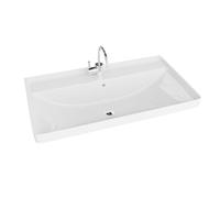 Lavita Mobillavabo Nevada 800 Lavabo da mobile con troppopieno e foro per rubinetto In porcellana di alta qualità Lavabo 81x47x21 cm Bianco lucido