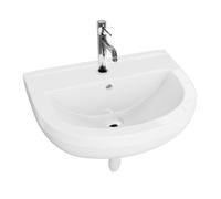 Lavita Set completo lavabo - Lavabo da parete Barba con rubinetto, scarico clack, sifone e kit di montaggio, bianco/cromato