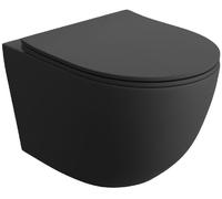 LaVita Sinto Black 3.0 vaso wc con copriwater a discesa lenta sospeso senza brida nero opaco 5900378356769