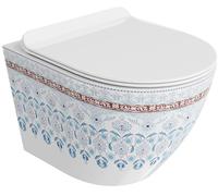 LaVita Sofi Slim vaso wc con copriwater a discesa lenta sospeso senza brida bianco-multicolore lucida 5900378335412