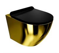 LaVita Sofi Slim Gold/Black vaso wc con copriwater a discesa lenta sospeso senza brida nero-oro lucida 5900378319146