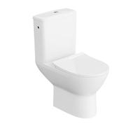 LAVITA WC a pavimento monopezzo con cassetta di scarico integrato LENTI WHITE coperchio WC con abbassamento automatico in ceramica, senza bordi e connettore WC