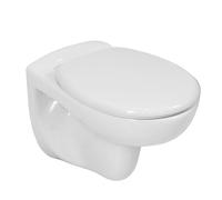 LAVITA WC da parete Arctic con abbassamento automatico e cerniere in metallo, senza bordi per WC, da appendere, 350 x 535 x 535 x 535 mm, bianco lucido