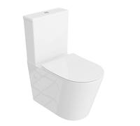 LAVITA WC monoblocco con cassetta di scarico integrata ANTON WHITE Set completo WC con coperchio con chiusura automatica WC in ceramica senza brida Sistema di scarico TORNADO