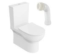 LAVITA WC monoblocco con cassetta di scarico integrata POSEJDON WHITE Coperchio WC con chiusura ammortizzata WC in ceramica senza brida Vaso WC Vaso WC in piedi + raccordo WC