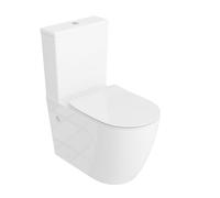 LAVITA WC monoblocco con cassetta di scarico integrata RUNSON WHITE | Set completo | Coperchio WC con chiusura ammortizzata | WC in ceramica senza brida | Vaso WC | Sistema di scarico TORNADO