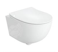 LAVITA WC da parete Brava | WC sospeso | sedile WC | coperchio WC con abbassamento automatico e cerniere in metallo | WC senza bordi | 360 x 480 x 375 mm | bianco lucido