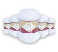 LaVita Yarn GOLD Filato per Maglieria a Mano, Confezione 5 Pezzi, 100% Filato Acrilico, 1 Palla 100gr, 100mt (9501)