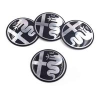 LAVIYE 4 Pezzi Auto Coprimozzi per Alfa Romeo 50mm, Coprimozzo Centrale Copricerchi Mozzo Tappi Cerchi Ruota Coperchio per Cerchione Copricerchio