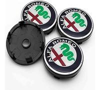 LAVIYE 4 Pezzi Auto Coprimozzi per Alfa Romeo 60mm, Coprimozzo Centrale Copricerchi Mozzo Tappi Cerchi Ruota Coperchio per Cerchione Copricerchio
