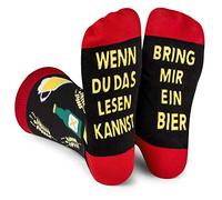 Lavley - Calzini con la scritta in tedesco “Wenn Du Das Lesen Kannst, Bring Mir Ein Bier” (Se leggi qui, portami una birra)
