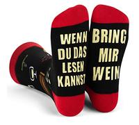 Lavley Quando leggete Kannst Bring Mir Calzini divertenti per donne e uomini (birra, spumante, caffè e torta), Vino, Taglia unica